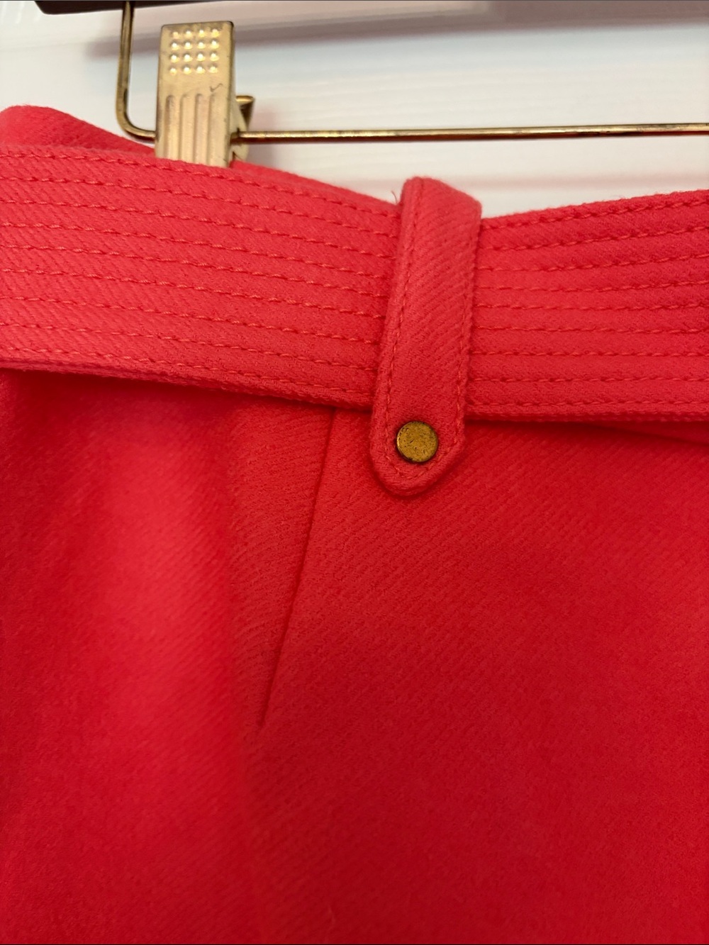 J. Crew Deep Coral Wool Midi Skirt with Self-Tie Belt - Picture 6 of 10